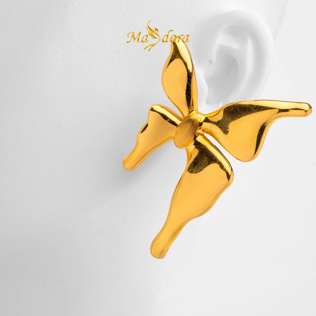 MASDORA 999 Gold Earring Earrings Emas ~ Golden Enormous Butterfly (EMAS 999/24K)