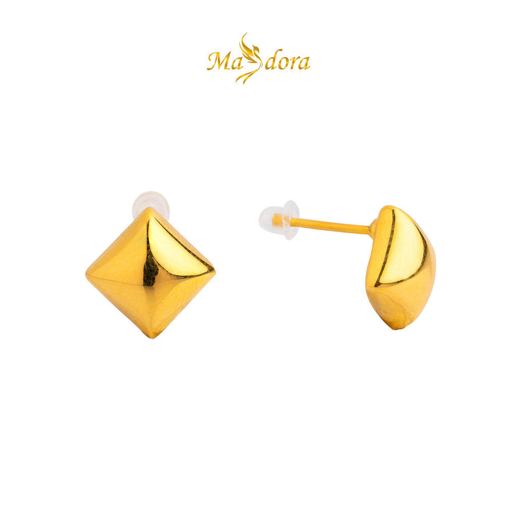 MASDORA 999 Gold Earring Earrings Emas ~ Golden Squarish (EMAS 999/24K)