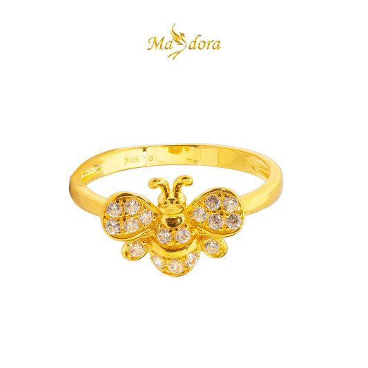 MASDORA 916 Gold Ring Rings Cincin Emas ~ Sparkling Honey Bee (EMAS 916/22K)