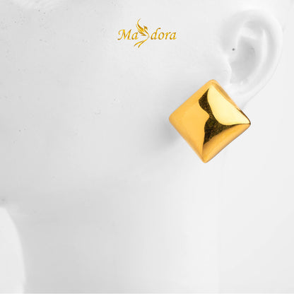 MASDORA 999 Gold Earring Earrings Emas ~ Golden Squarish (EMAS 999/24K)