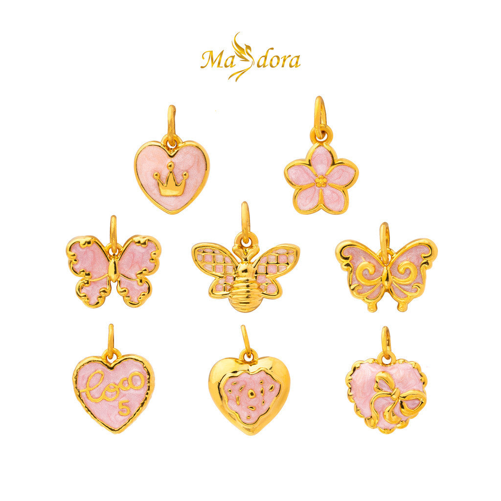MASDORA 999 Gold Pendant Loket Emas ~ (PINK) Mother Nature Edition  (EMAS 999/24K)