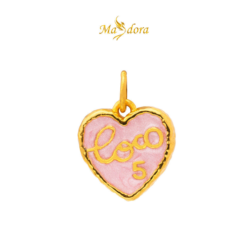 MASDORA 999 Gold Pendant Loket Emas ~ (PINK) Mother Nature Edition  (EMAS 999/24K)