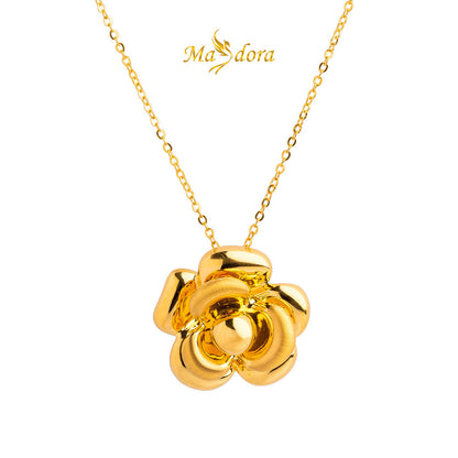 MASDORA 999 Gold Necklace Rantai Leher Emas ~ Glorious Rose (EMAS 999/24K)