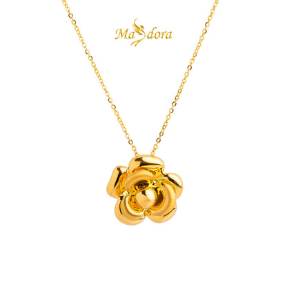 MASDORA 999 Gold Necklace Rantai Leher Emas ~ Glorious Rose (EMAS 999/24K)
