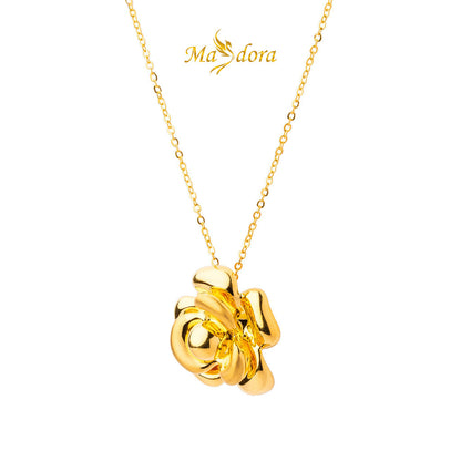 MASDORA 999 Gold Necklace Rantai Leher Emas ~ Glorious Rose (EMAS 999/24K)