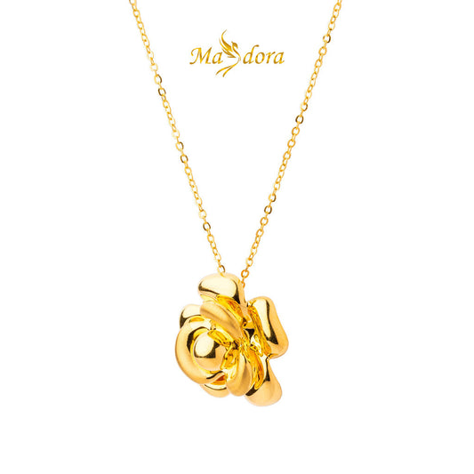 MASDORA 999 Gold Necklace Rantai Leher Emas ~ Glorious Rose (EMAS 999/24K)