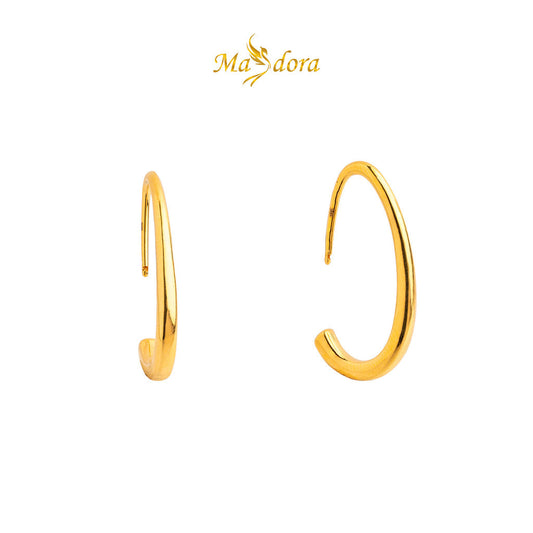 MASDORA 999 Gold Earring Earrings Emas ~ Golden Minimalist Droplets (EMAS 999/24K)