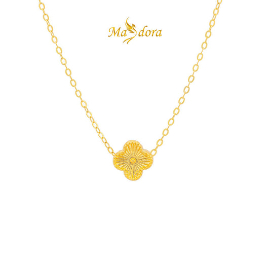 MASDORA 999 Gold Pendant Loket Emas ~ Cutie Clover (EMAS 999/24K) -- FREE 925 SILVER NECKLACE!