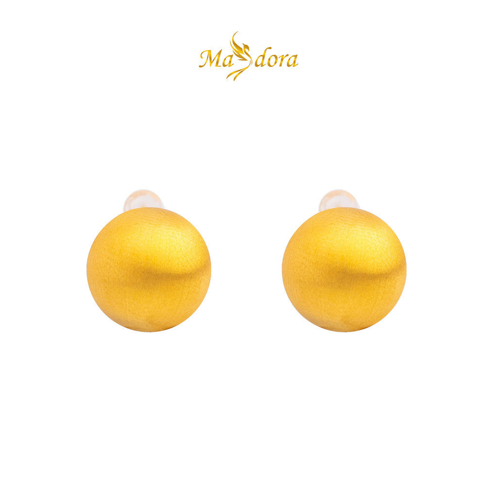 MASDORA 999 Gold Earring Earrings Emas ~ Brushy Button (EMAS 999/24K)