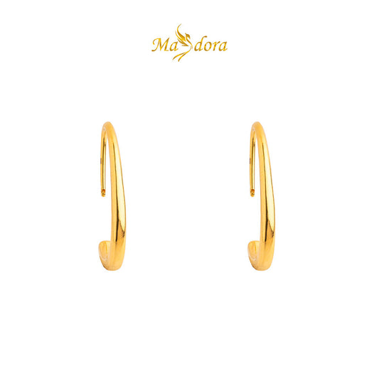 MASDORA 999 Gold Earring Earrings Emas ~ Golden Minimalist Droplets (EMAS 999/24K)