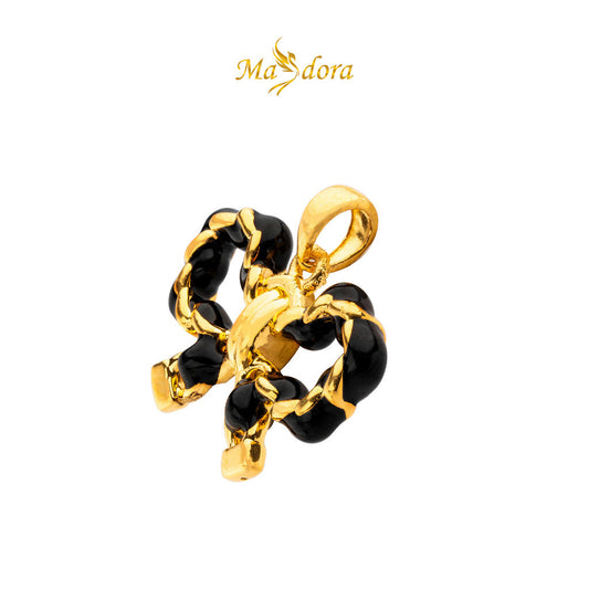 MASDORA 999 Gold Pendant Loket Emas ~ Black Sugary Pretzel (EMAS 999/24K)