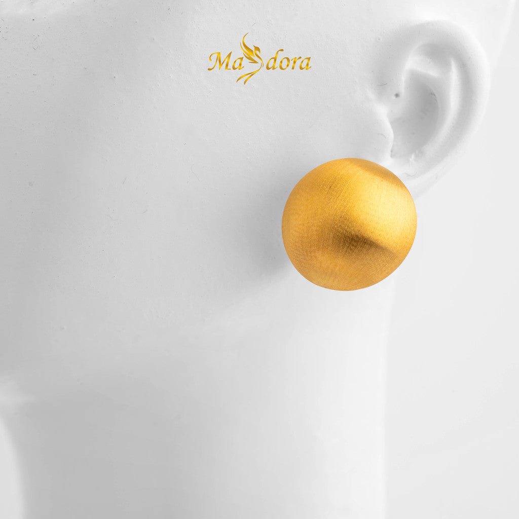 MASDORA 999 Gold Earring Earrings Emas ~ Brushy Button (EMAS 999/24K)