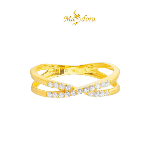 MASDORA 916 Gold Ring Rings Cincin Emas ~ Sparkling X-Twirl (EMAS 916/22K)
