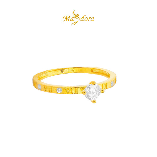 MASDORA 916 Ring Rings Cincin ~ Elegant Roman Solitaire (EMAS 916/22K)