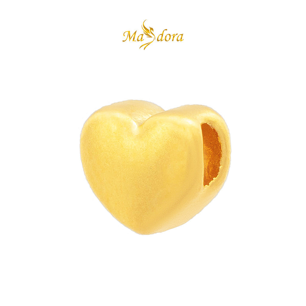 MASDORA 999 Gold Pendant Loket Emas ~ Mini Matte Love (EMAS 999/24K) -- FREE 925 SILVER NECKLACE!