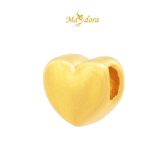 MASDORA 999 Gold Pendant Loket Emas ~ Mini Matte Love (EMAS 999/24K) -- FREE 925 SILVER NECKLACE!