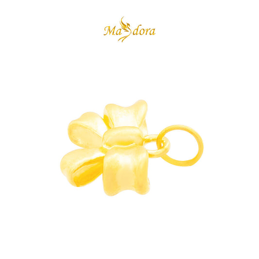 MASDORA 999 Gold Pendant Loket Emas ~ Golden Matte Bow (EMAS 999/24K)