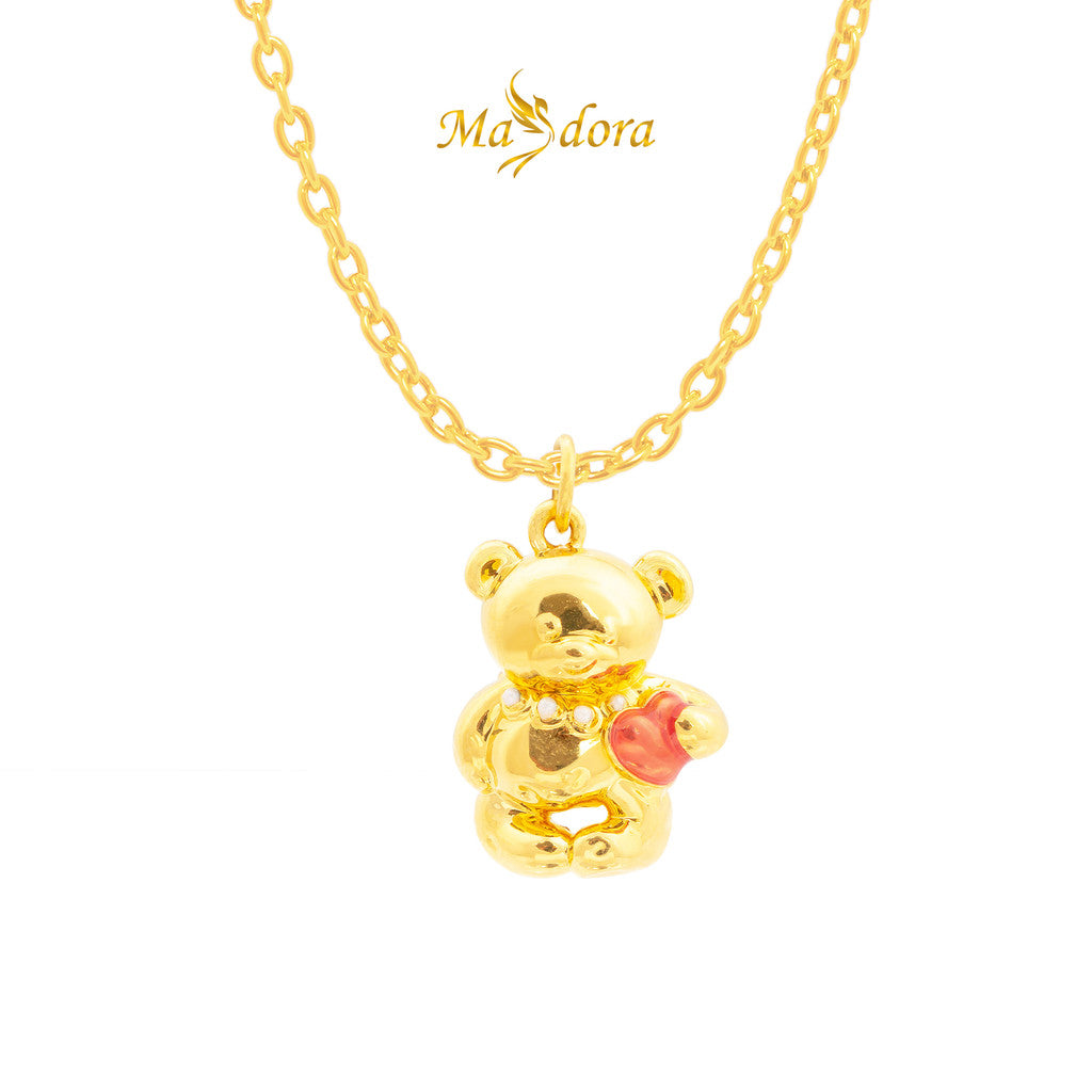 MASDORA 999 Gold Pendant Loket Emas ~ Pink Leona Edition (EMAS 999/24K)