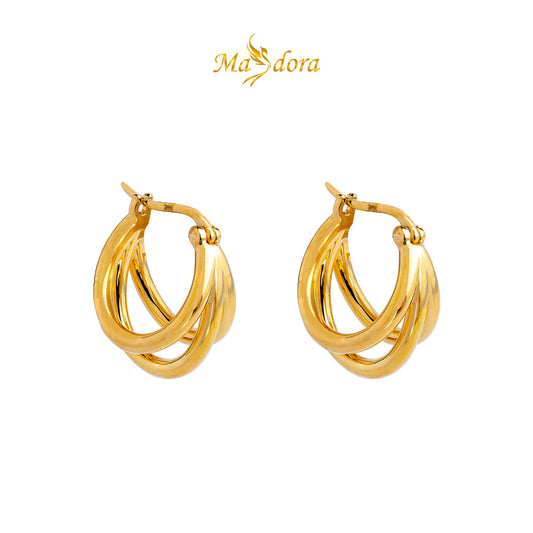 MASDORA 999 Gold Earring Earrings Emas ~ Snowdrop Petal Clip (EMAS 999/24K)