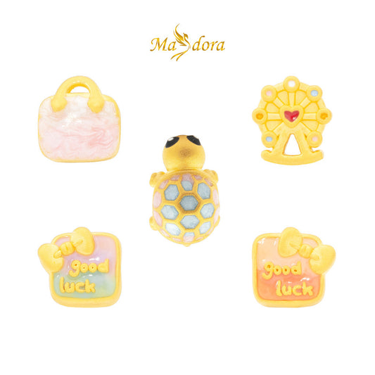 MASDORA 999 Gold Beads Bead Emas ~ Secret Universe Edition (B) (EMAS 999/24K) -- FREE LEATHER BRACELET!