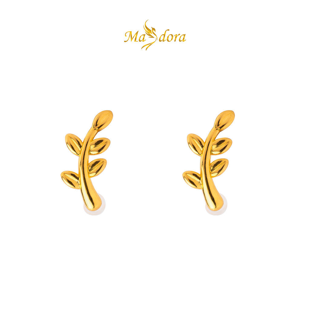 MASDORA 999 Gold Earring Earrings Emas ~ Golden Leafy (EMAS 999/24K)