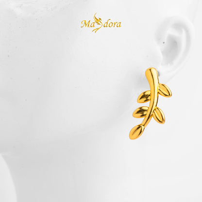MASDORA 999 Gold Earring Earrings Emas ~ Golden Leafy (EMAS 999/24K)