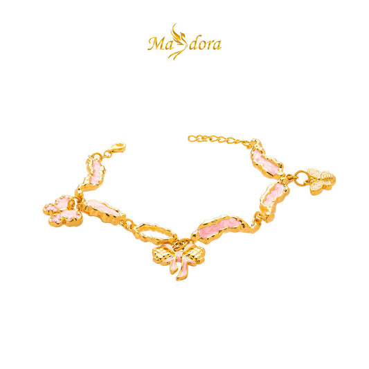 MASDORA 999 Gold Bracelet Rantai Tangan Emas ~ Coffee Bean Dangle (EMAS 999/24K)