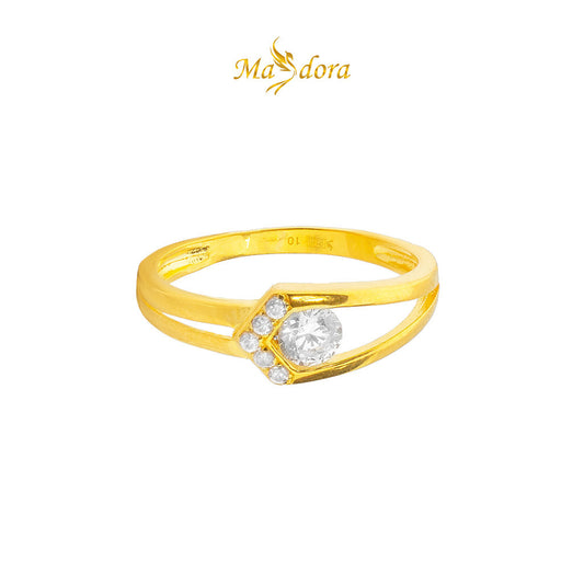 MASDORA 916 Gold Ring Rings Cincin Emas ~ Sparkling Knotted Solitaire (EMAS 916/22K)