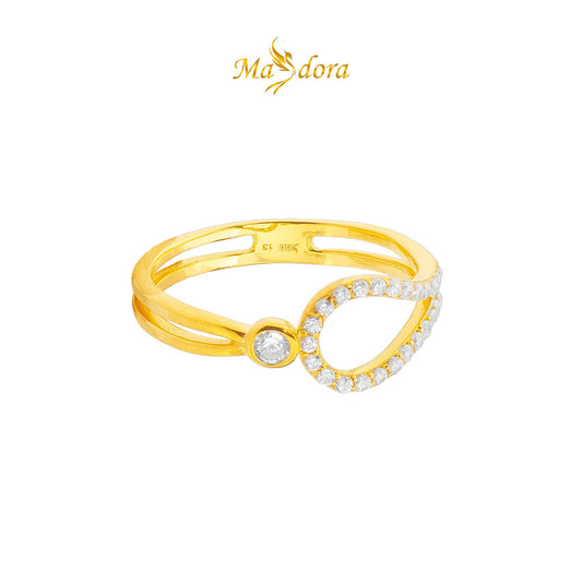 MASDORA 916 Gold Ring Rings Cincin Emas ~ Sparkling Ethereal Knot (EMAS 916/22K)