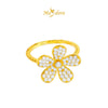 MASDORA 916 Gold Ring Rings Cincin Emas ~ Sparkling Flower Rope (EMAS 916/22K)