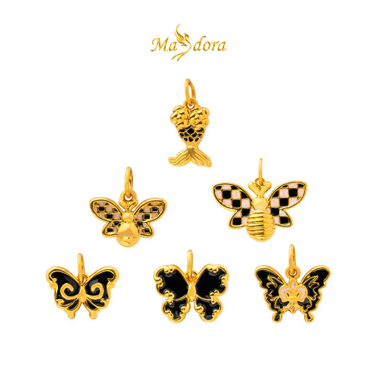 MASDORA 999 Gold Pendant Loket Emas ~ (BLACK) Mother Nature Edition  (EMAS 999/24K)