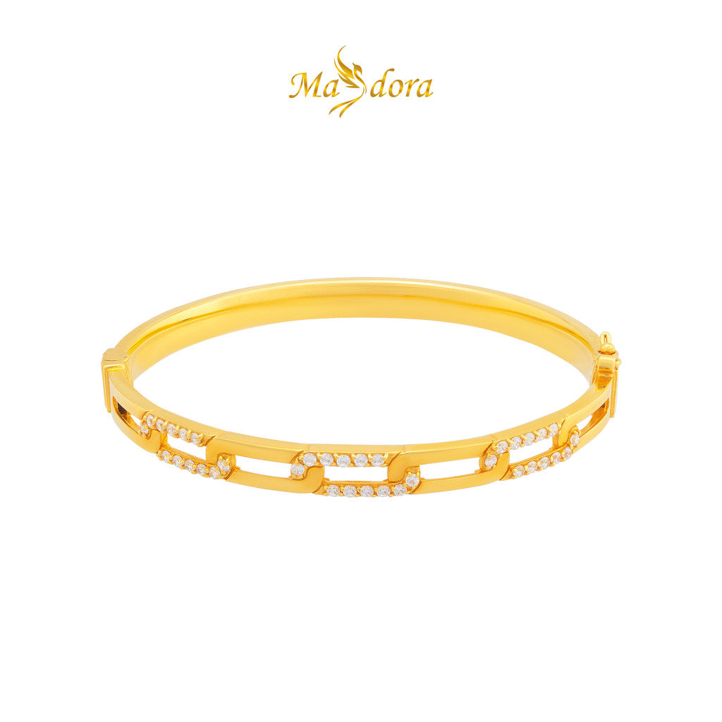 MASDORA 916 Gold Bangle Gelang Tangan Emas ~ Sparkling Links Exclusive (EMAS 916/22K)