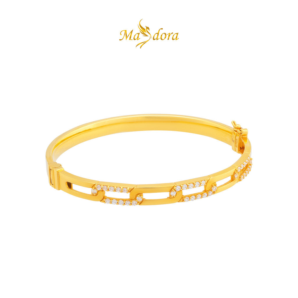 MASDORA 916 Gold Bangle Gelang Tangan Emas ~ Sparkling Links Exclusive (EMAS 916/22K)