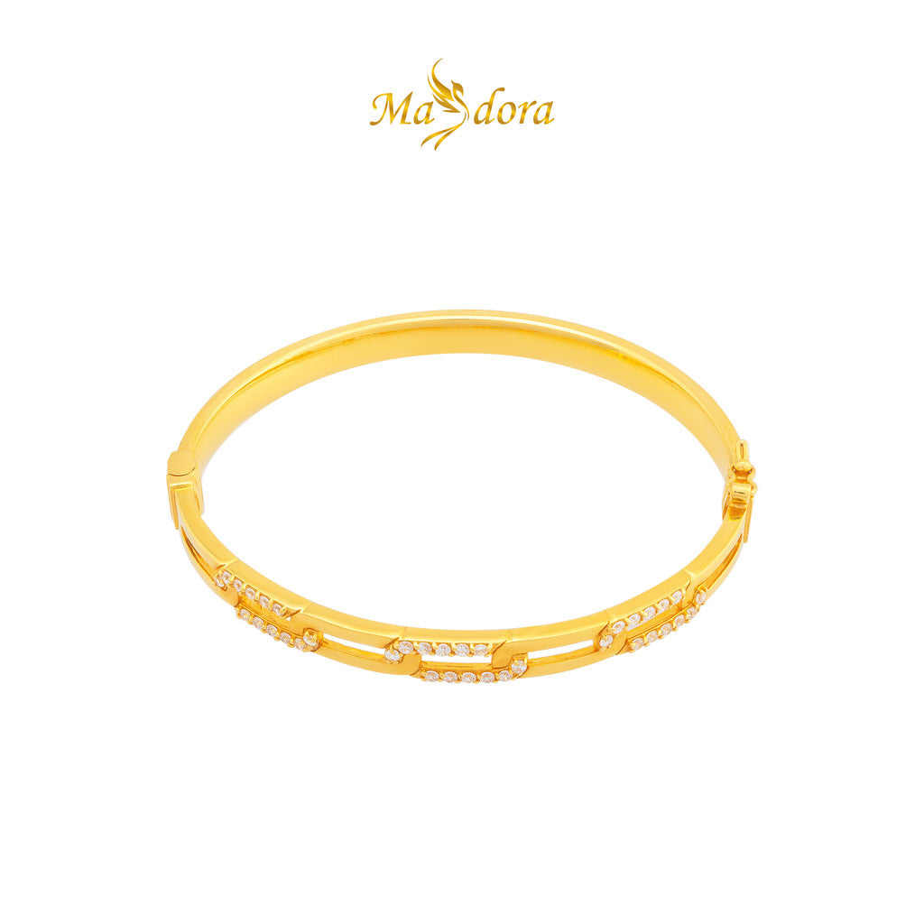 MASDORA 916 Gold Bangle Gelang Tangan Emas ~ Sparkling Links Exclusive (EMAS 916/22K)