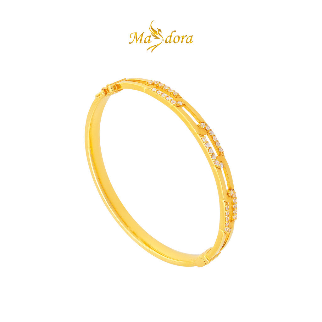 MASDORA 916 Gold Bangle Gelang Tangan Emas ~ Sparkling Links Exclusive (EMAS 916/22K)