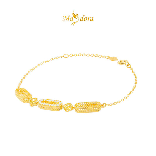 MASDORA 916 Gold Bracelet Rantai Tangan Emas ~ Sparkling Zero Block (EMAS 916/22K)