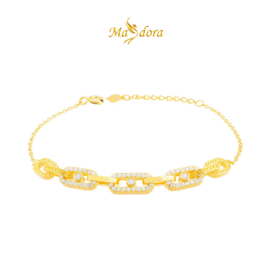 MASDORA 916 Gold Bracelet Rantai Tangan Emas ~ Sparkling Anchor Chain (EMAS 916/22K)