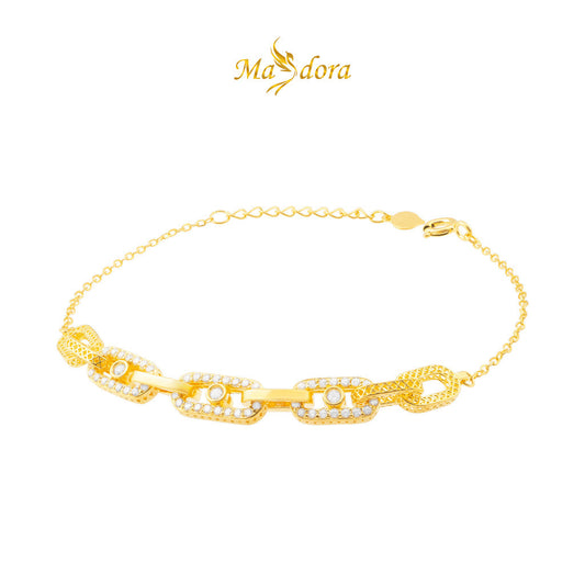 MASDORA 916 Gold Bracelet Rantai Tangan Emas ~ Sparkling Anchor Chain (EMAS 916/22K)