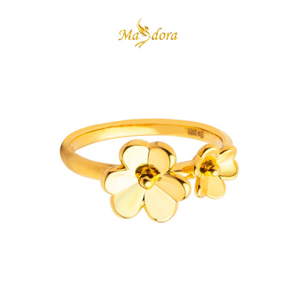 MASDORA 999 Gold Ring Rings Cincin Emas ~ Golden Double Trifoglio (EMAS 999/24K)