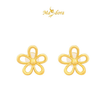 MASDORA 999 Gold Earring Earrings Emas ~ Golden Daisy (EMAS 999/24K)