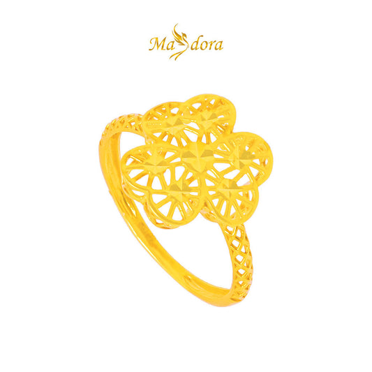 MASDORA 916 Gold Ring Rings Cincin Emas ~ Elegant Trifoglio (EMAS 916/22K)