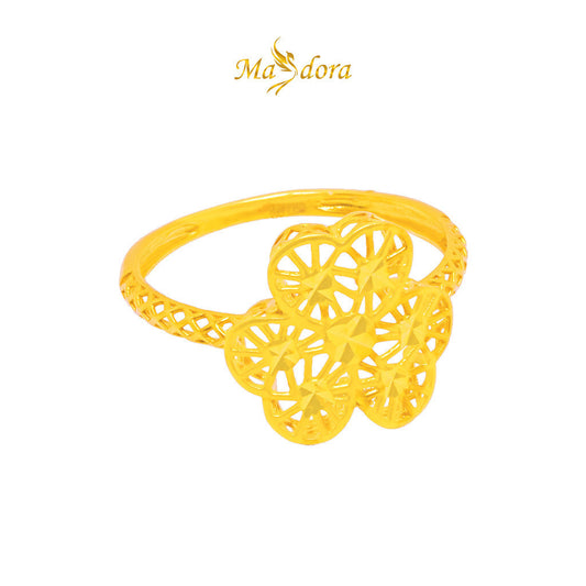 MASDORA 916 Gold Ring Rings Cincin Emas ~ Elegant Trifoglio (EMAS 916/22K)