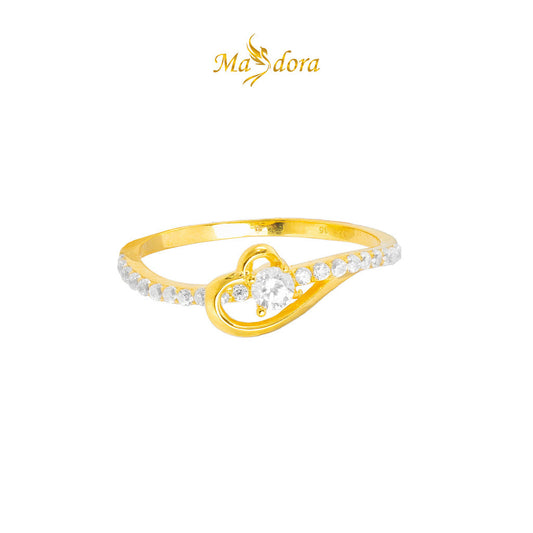MASDORA 916 Gold Ring Rings Cincin Emas ~ Sparkling Winding Heart (EMAS 916/22K)