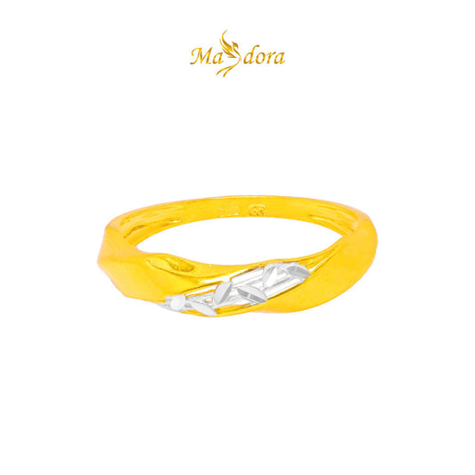 MASDORA 916 Gold Ring Rings Cincin Emas ~ Duotone Spiral Leafy (EMAS 916/22K)
