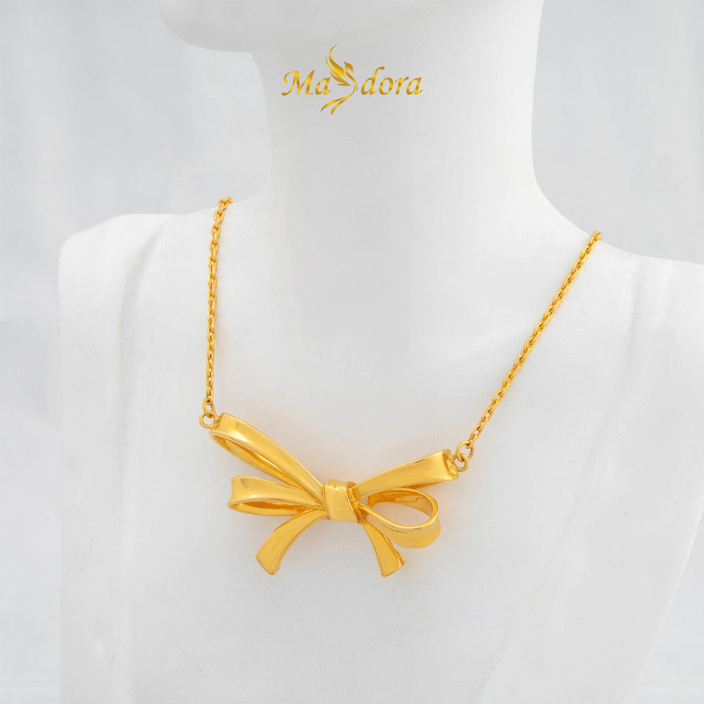 MASDORA 916 Gold Necklace Rantai Leher Emas ~ Exclusive Ruban (EMAS 916/22K)