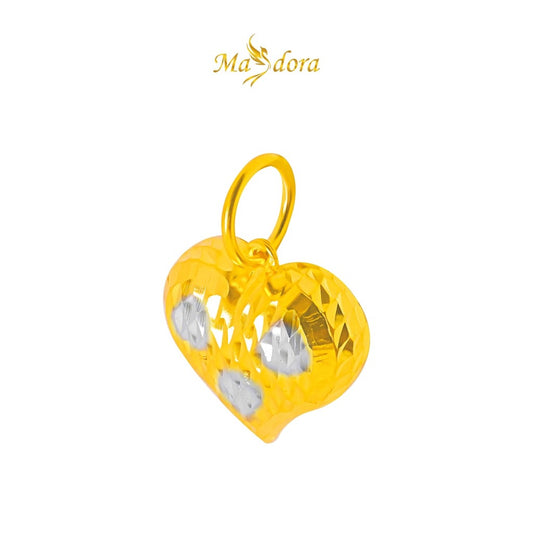 MASDORA 916 Gold Pendant Loket Emas ~ Duotone Jumbo Fluffy Love Cutting (EMAS 916/22K)