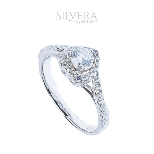 SILVERA 925 Silver Ring Rings Cincin Perak ~ Elevated Love Ring, 925 Silver by Masdora