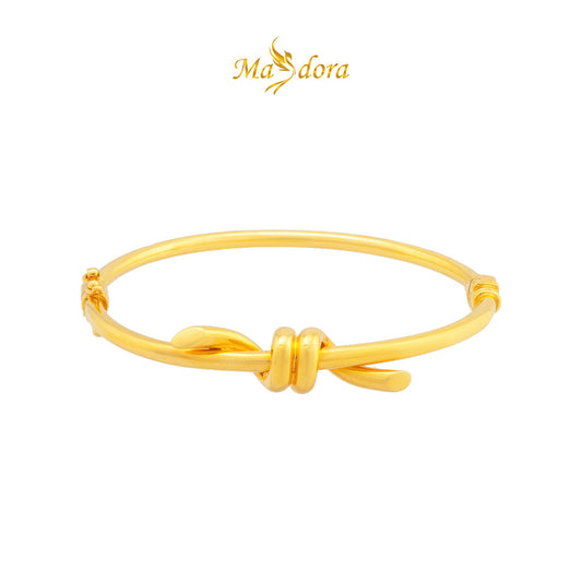 MASDORA 916 Gold Bangle Gelang Tangan Emas ~ T-Love Knot High Polished (EMAS 916/22K)