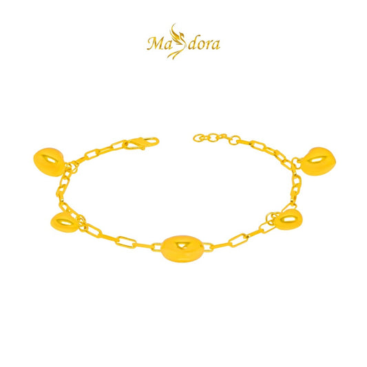MASDORA 916 Gold Bracelet Rantai Tangan Emas ~ Modest Paperclip Fluffy Love (EMAS 916/22K)
