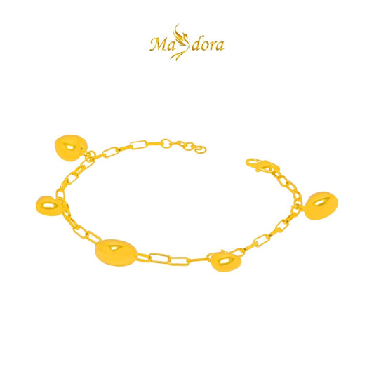 MASDORA 916 Gold Bracelet Rantai Tangan Emas ~ Modest Paperclip Fluffy Love (EMAS 916/22K)